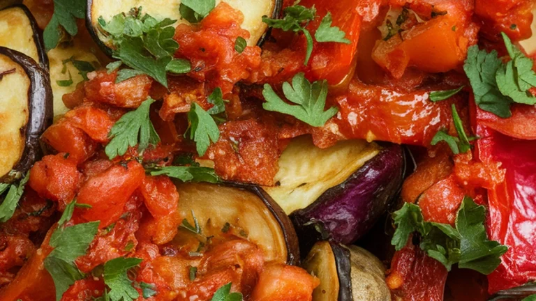 Mixed Vegetables with Tomatoes Onion and Parsley - Featured