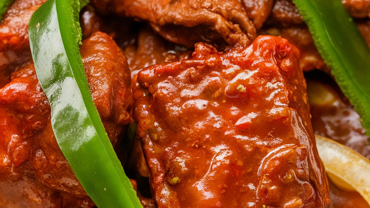 Mutton with Cayenne Pepper and Green Peppers - Featured