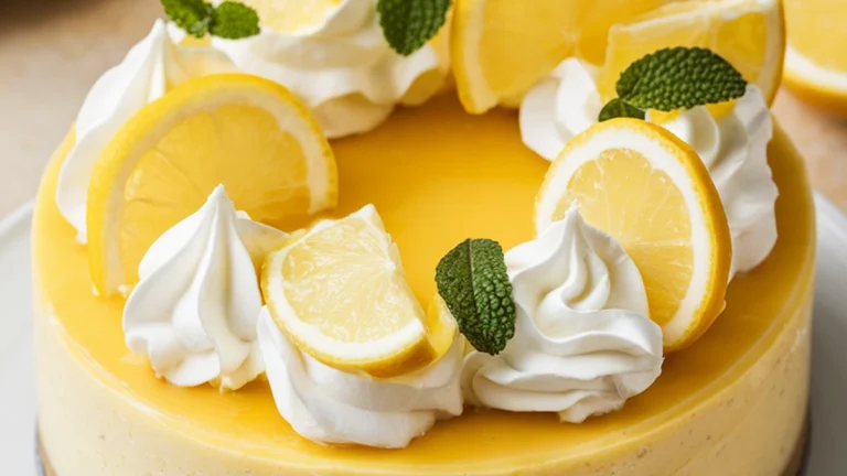 No Bake Lemon Cheesecake with Lemon Curd - Featured