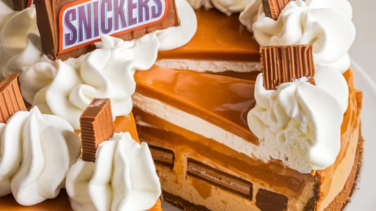 No Bake Snickers Pie Recipe - Featured