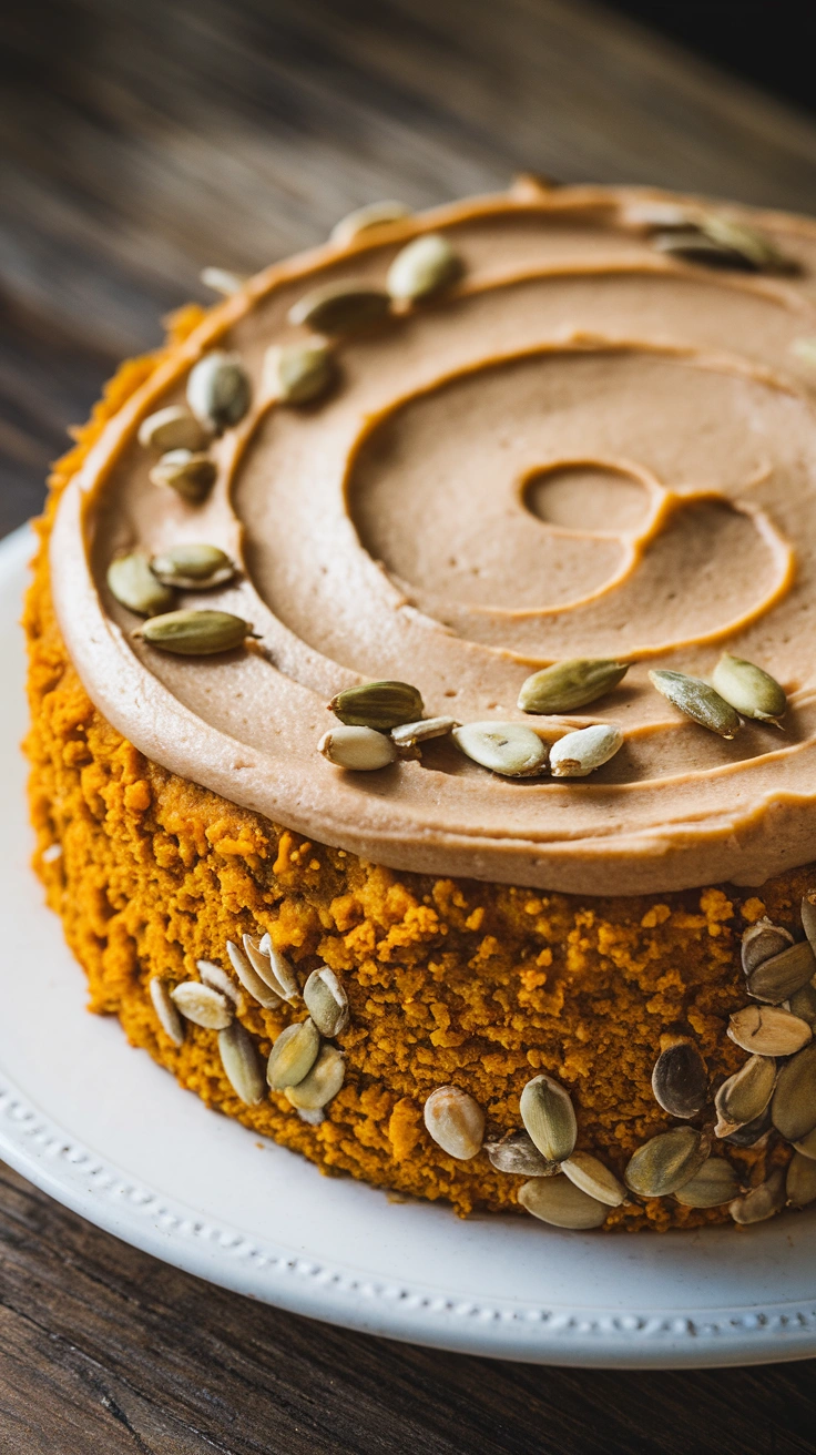 Oat Flour Pumpkin Cake with Coconut Sugar Frosting