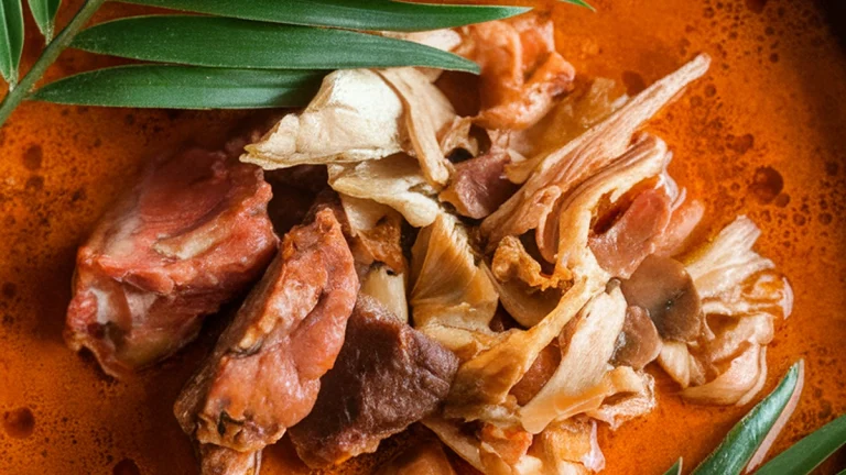 Palm Nut Soup with Assorted Meat and Dried Fish - Featured