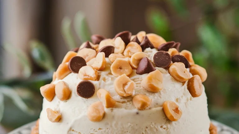 Peanut Buster Parfait Ice Cream Pie with Nutter Butter Crust - Featured