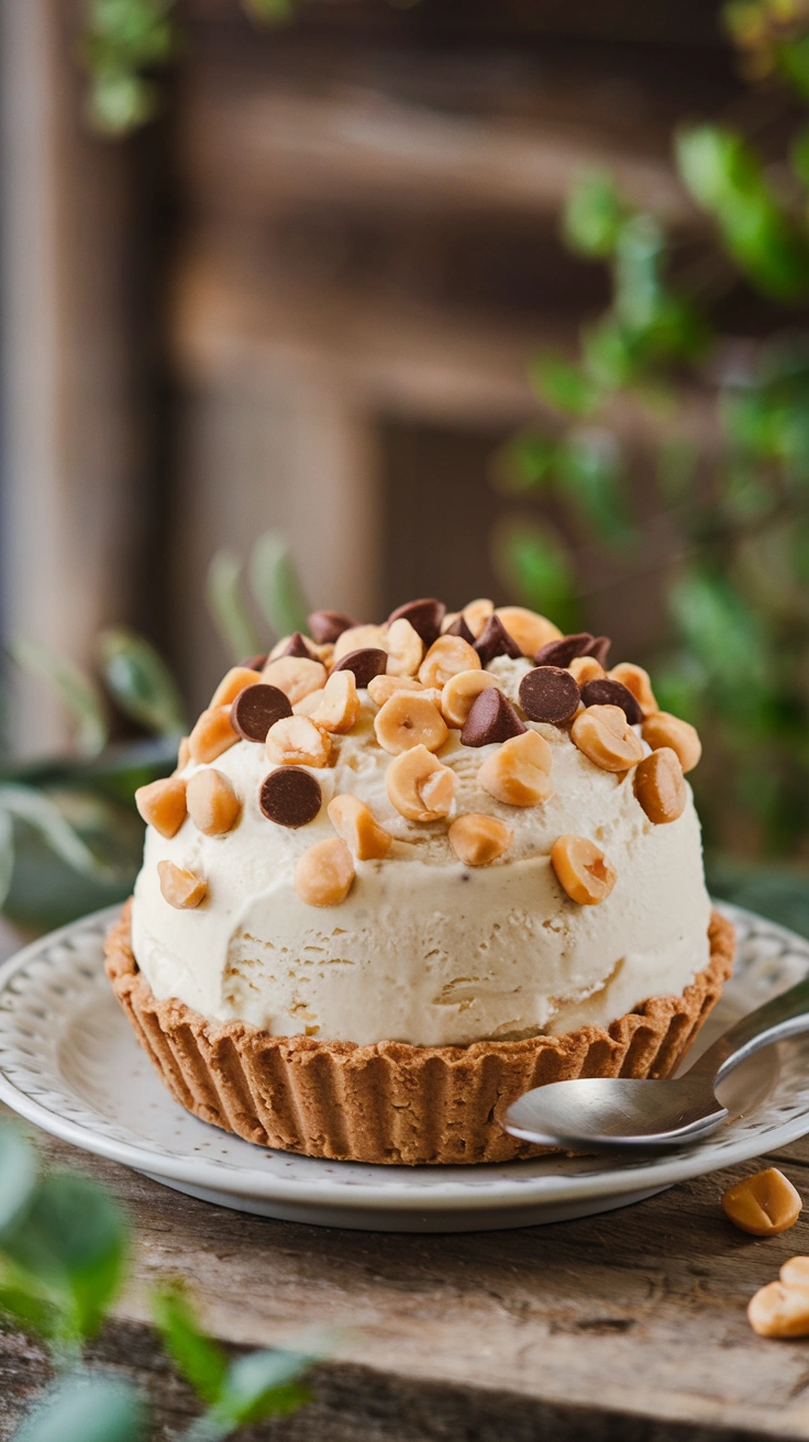 Peanut Buster Ice Cream Pie with Nutter Butter Crust