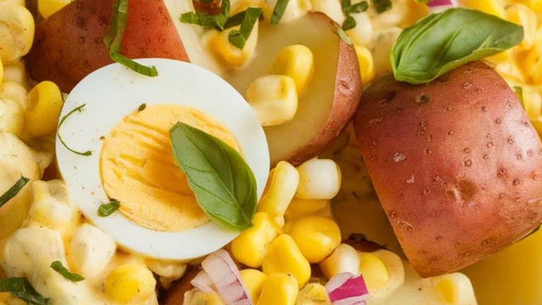 Potato and Egg Salad with Lemon Basil Dressing - Featured