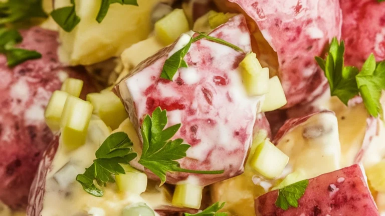 Potato Salad with Mayonnaise and Pickle Relish - Featured