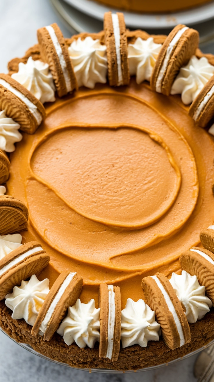 No-Bake Pumpkin Mousse Pie with Maple Cookie Crust