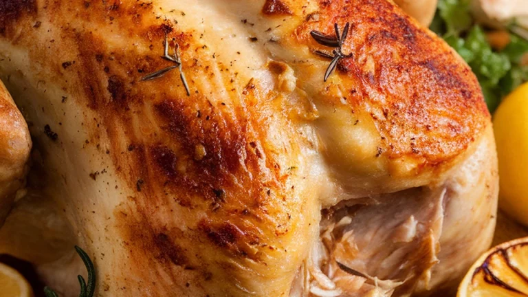 Roast Chicken with Garlic Lemon and Herbs - Featured