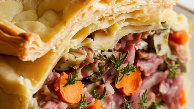 Rustic Bacon, Herb & Vegetable Pie - Featured