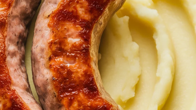 Sausages with Buttered Mashed Potatoes - Featured