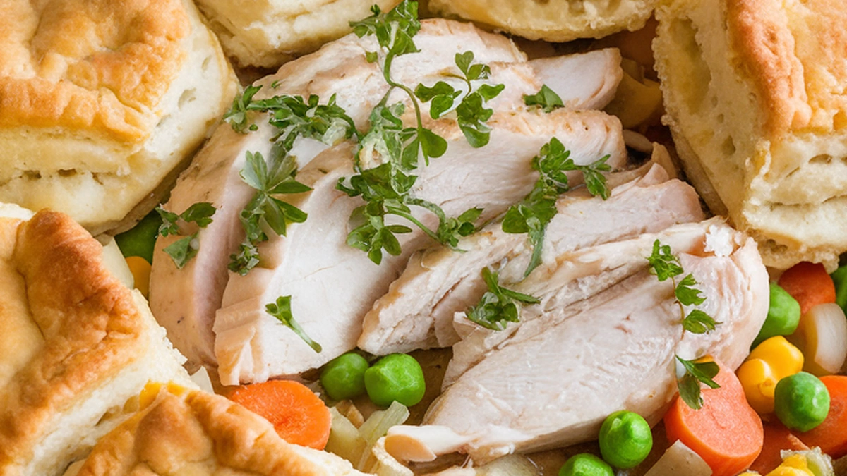 Skillet Chicken and Biscuit Pot Pie - Featured