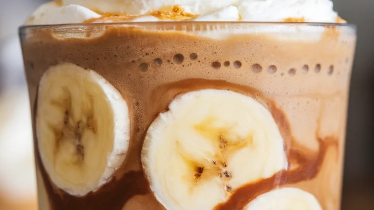 Vanilla Ice Cream Banana Coffee Frappe - Featured