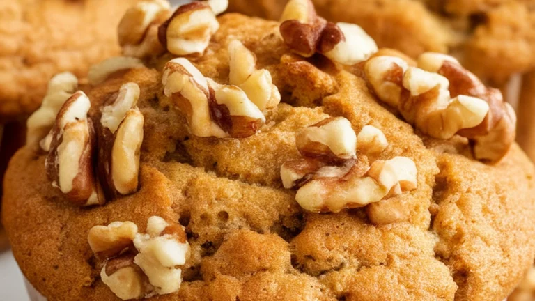 Whole Wheat Muffins with Banana and Nuts - Featured