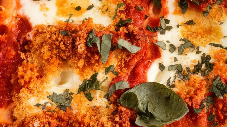 Ziti with Marinara and Three Cheeses - Featured