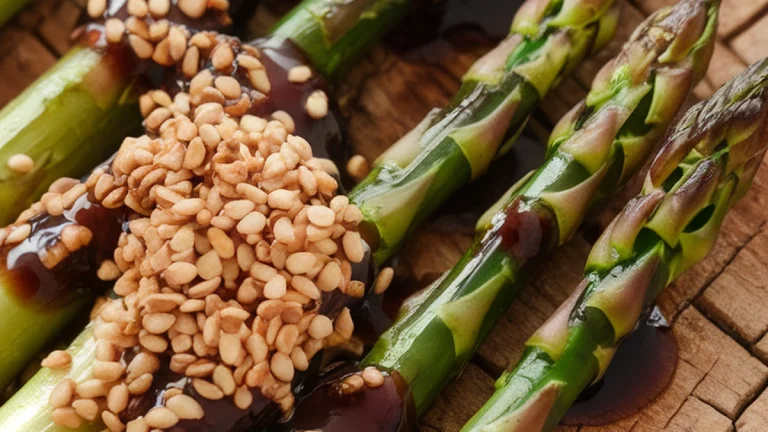 Asparagus with Sesame Seeds and Soy Sauce - Featured