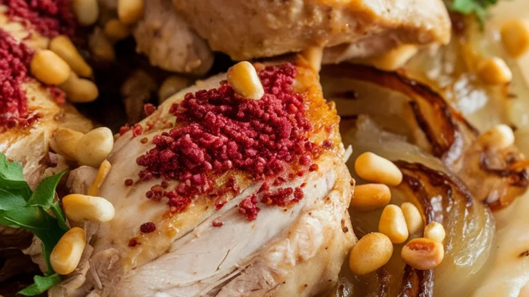 Baked Chicken with Onions, Sumac and Allspice (Musakhan) - Featured