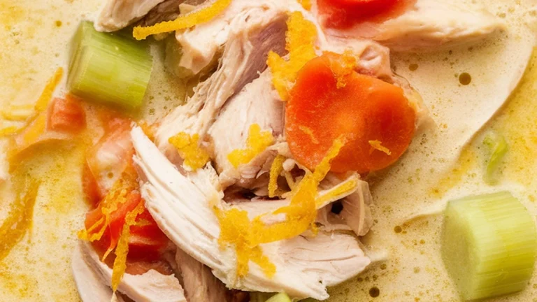 Chicken Soup with Cream and Lemon - Featured