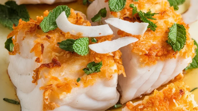 Coconut Crusted Baked Cod - Featured