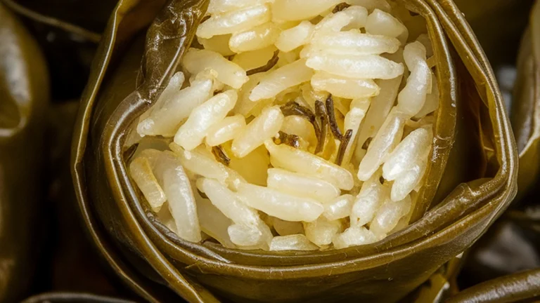 Egyptian Stuffed Grape Leaves (Warak Enab Mahshi) - Featured