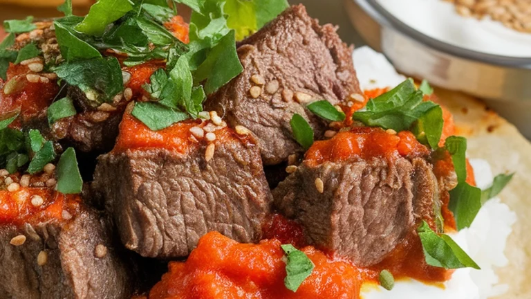 Fattah (Egyptian Layered Bread Dish) - Featured