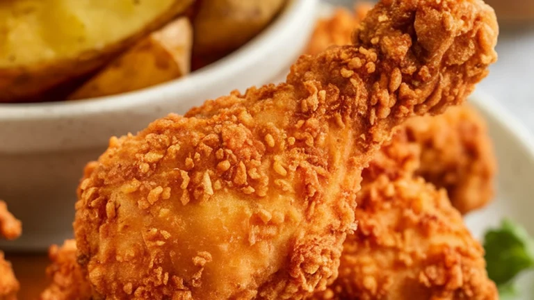 Fried Chicken and Fried Potatoes - Featured