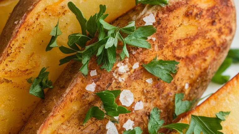 Fried Potato Wedges - Featured