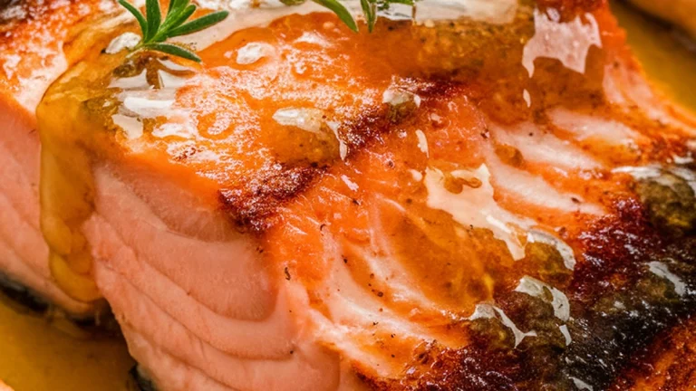 Grilled Salmon with Lemon Butter Sauce - Featured