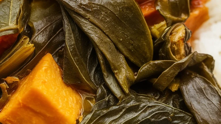 Isombe na Kariyo (Cassava Leaves with Pumpkin) - Featured
