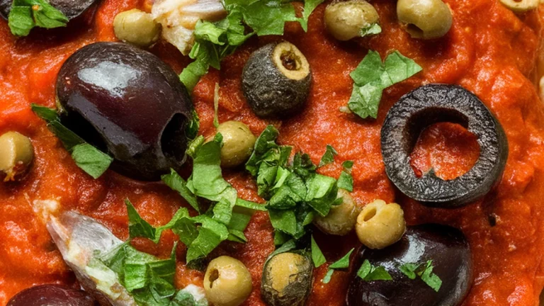 Italian-American Spaghetti alla Puttanesca - Featured